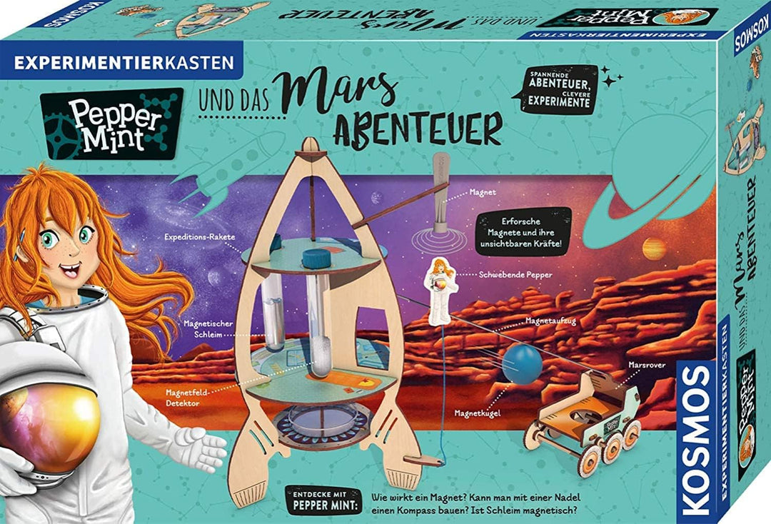 KOSMOS 606077 Pepper Mint und das Mars-Abenteuer, Erforsche Magnete und ihre unsichtbaren Kräfte auf