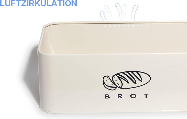 Theo&Cleo Brotkästen mit Deckel, 42 * 23 * 16cm, Deckel aus Ökologisches Bambus, Kann als Schneidebr