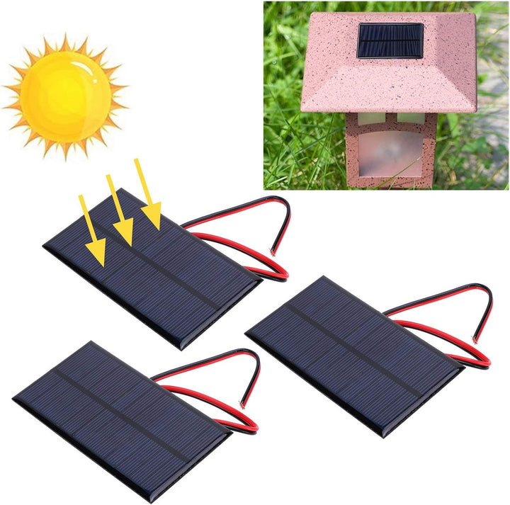Mini Solarpanel DC 6V 1W, Kleine Solarzelle Panel Mikro Sonnenkollektor Module mit 30 cm Kabel, für