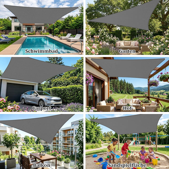Shade&amp;Beyond Sonnensegel Wasserdicht Rechteckig 2 x 2 m Wetterschutz Sonnenschutz Sunsegel PES-Polye
