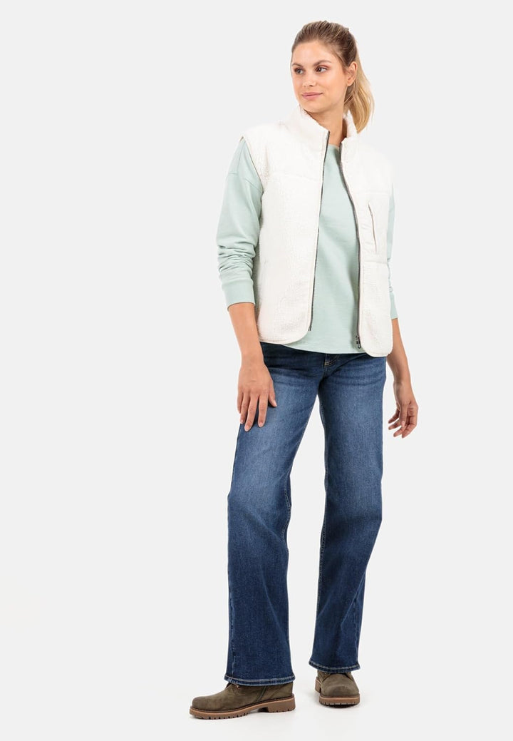 camel active Damen 5-Pocket Jeans mit weiten Hosenbeinen 26W / 32L Blau, 26W / 32L Blau