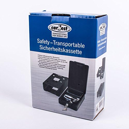 Carbest Hochsichterheits Mobilsafe mit Schlüssel B 15 x T 21 x H 5,5 cm, Geldkasette, Tresor schwarz