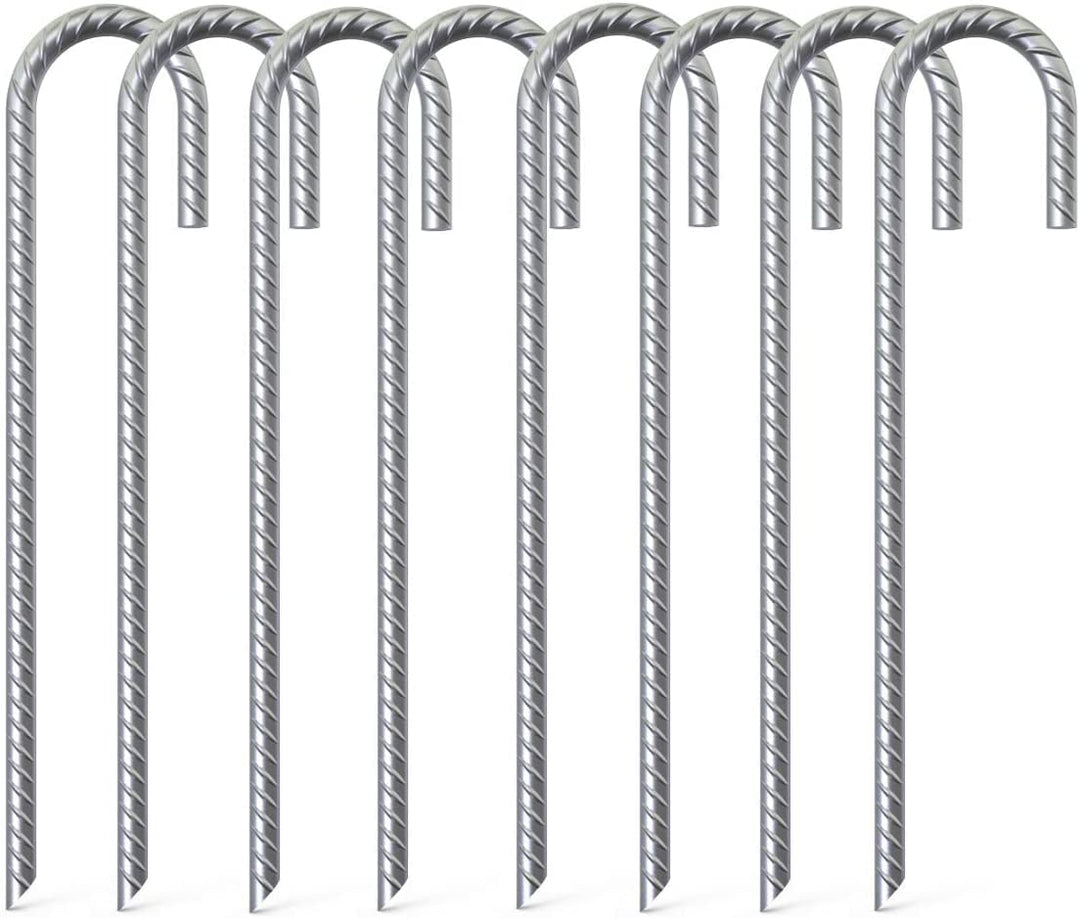 KAHEIGN 8Pcs Bodenanker Verzinkte Zeltnägel Garten Erdanker, 40cm Verzinkte Bodenanker Garten Hering