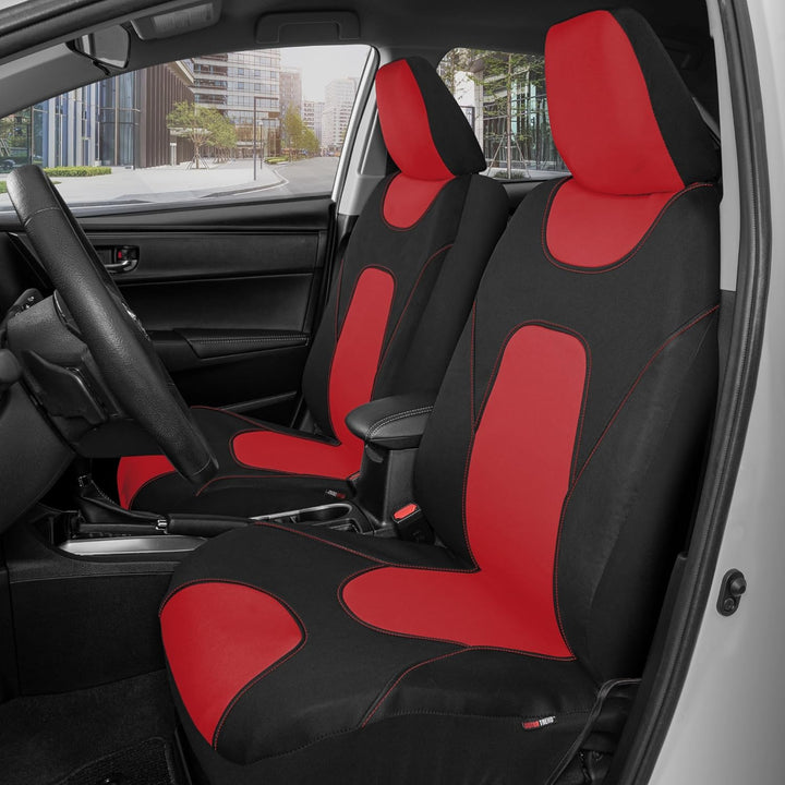 Motor Trend AquaShield Autositzbezüge für Vordersitze Rot - Zweifarbig Wasserdicht Sitzbezüge für PK