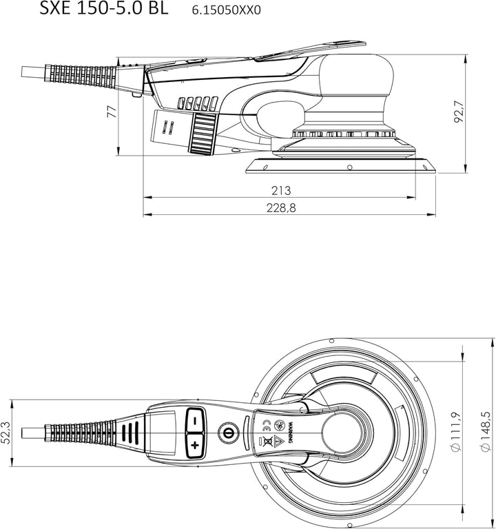 Metabo Exzenterschleifer SXE 150-5.0 BL – 615050000 – Schleifer mit kraftvollem Brushless-Motor – Ne