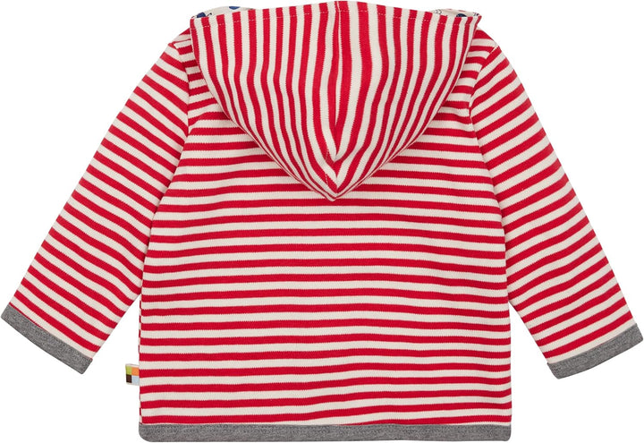 loud + proud Unisex Baby Ringel, GOTS Zertifiziert Wendejacke 50-56 Tomato, 50-56 Tomato