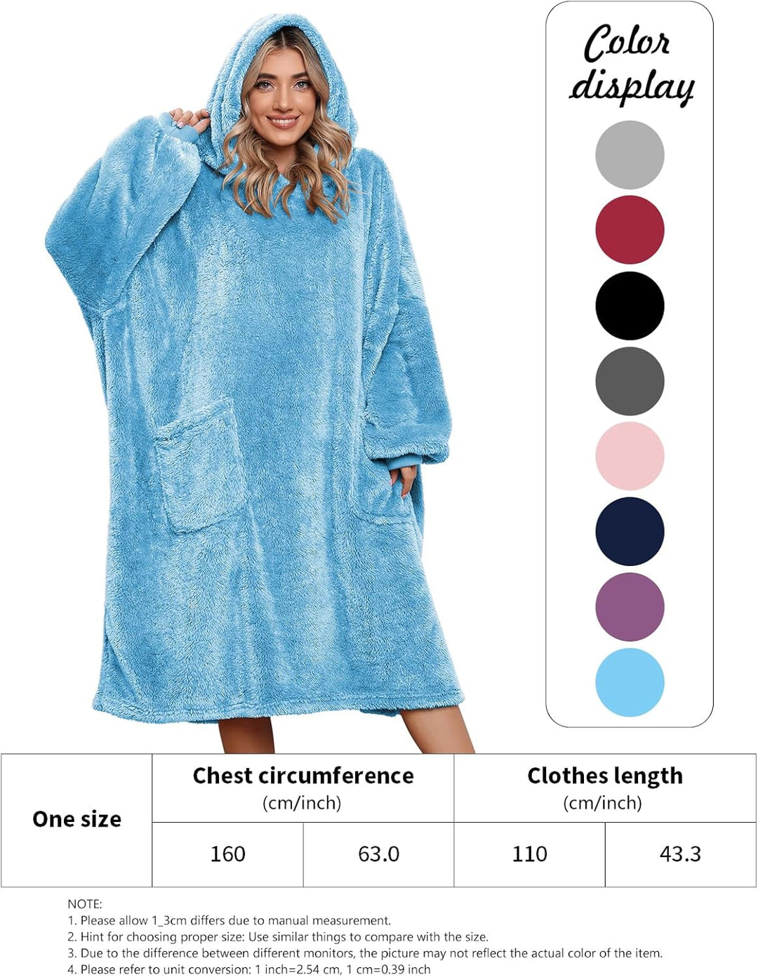 UMIPUBO Hoodie Decke Damen Oversize Sherpa Deckenpullover Blanket Hoodie Warm Winterpullover Decken