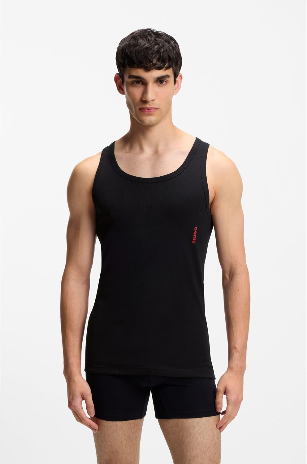 HUGO Herren Tank TOP Twin Pack Zweier-Pack Tanktops aus Stretch-Baumwolle mit Logo S New - Black1, S