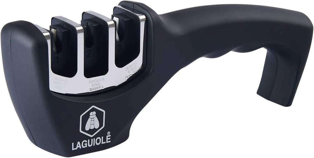 LAGUIOLE - 3-stufiger Messerschärfer - edelstahl - schwarz