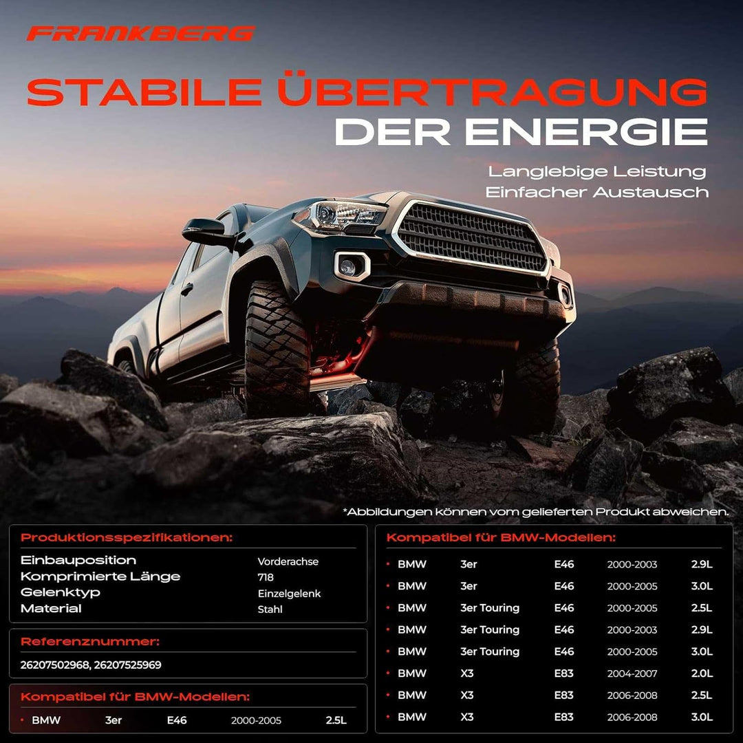 Kardanwelle Gelenkwelle Vorne für 3er/3er Touring E46 X3 E83 Benzin 2000-2008 26207525969