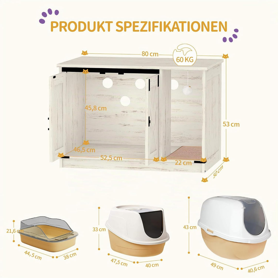 Hzuaneri Katzenschrank, Katzentoilette, Katzenklo Schrank, Versteckte Katzentoilette Kabinett Möbel