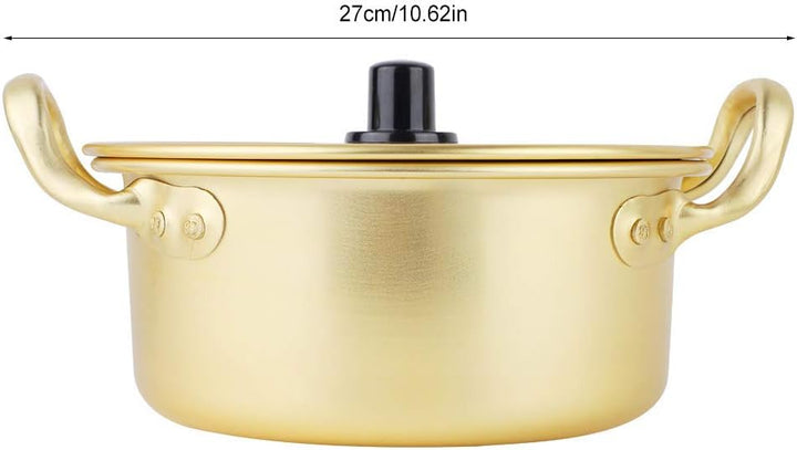 Korean Ramen Noodle Pot aus Gelbem Aluminium, Koreanischer Nudeltopf Ramen Nudeltopf, Aluminiumtopf