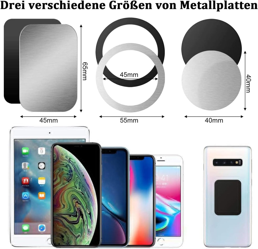 Metallplatte Metallplättchen Handy, 6 Stück Ultradünne Metallplättchen Fuer Kfz Magnetische Handyhal