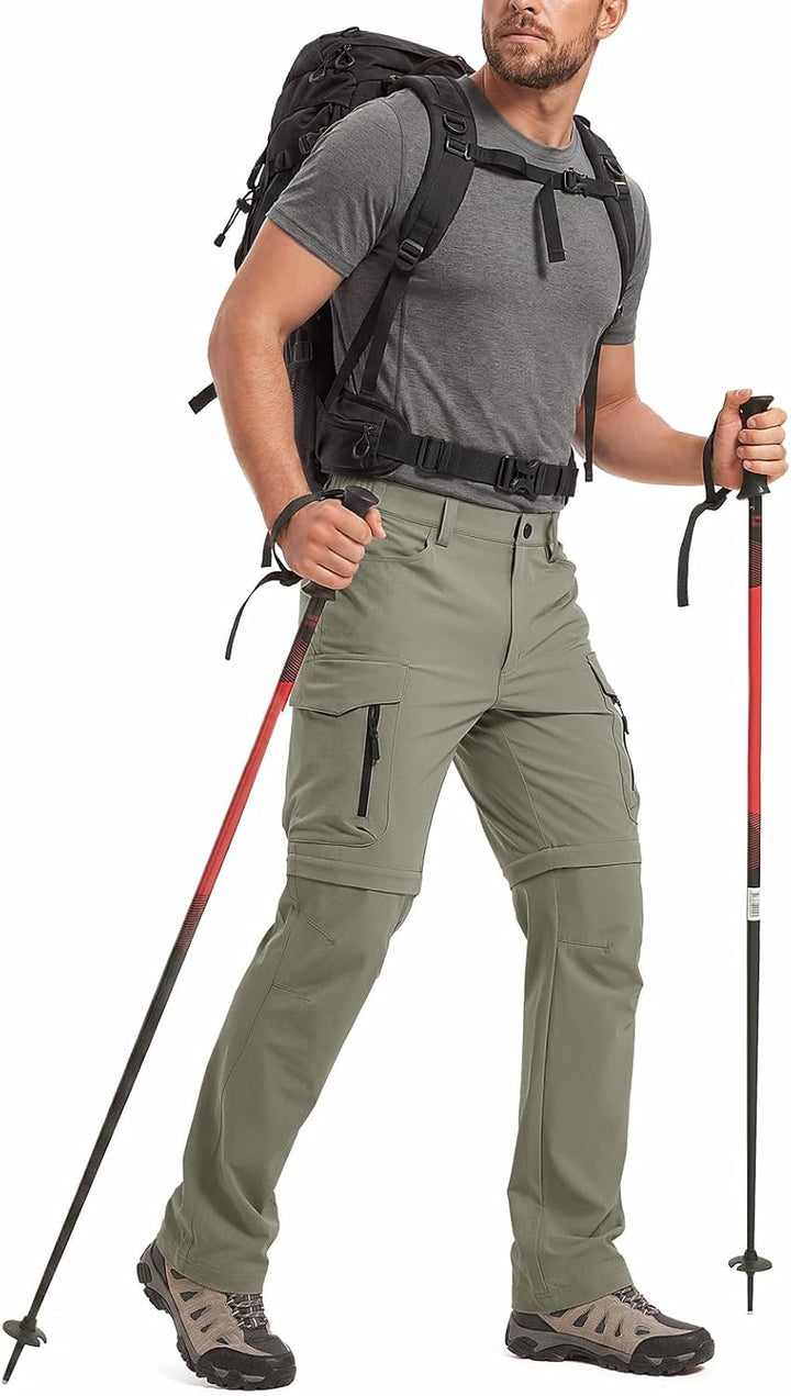 Vzteek Herren Wanderhose Zip Off Trekkinghose Outdoorhose Sommer Softshell Stretch Hose Kurz für Wan