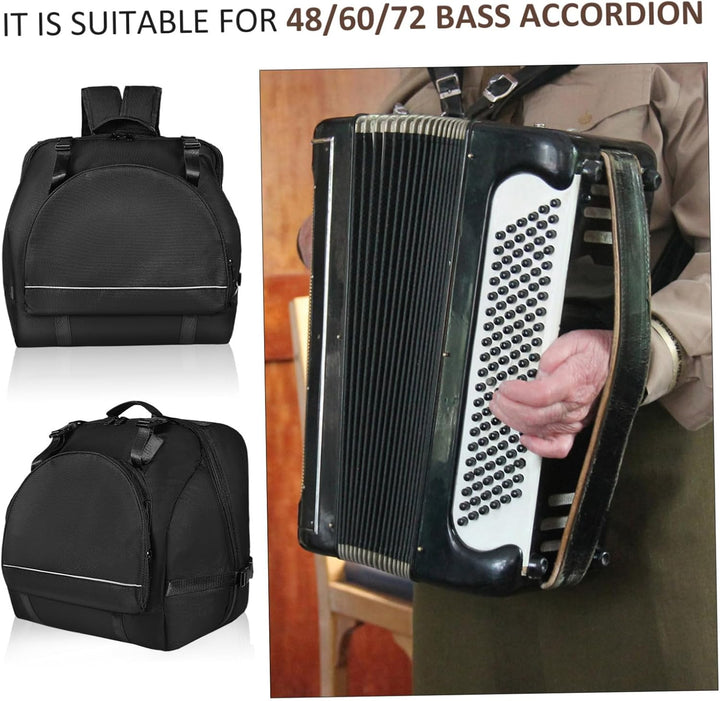 Akkordeon Rucksack Grosse Kapazität Schwarz für 48/60/72 Bässe
