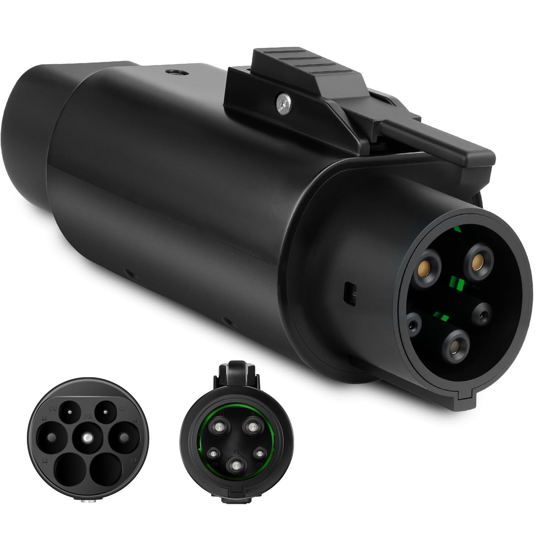 EV Adapter Typ 2 auf Typ 1, Max 32A, 250V AC, Adapter für Elektrofahrzeuge IEC 62196 auf SAE J1772,