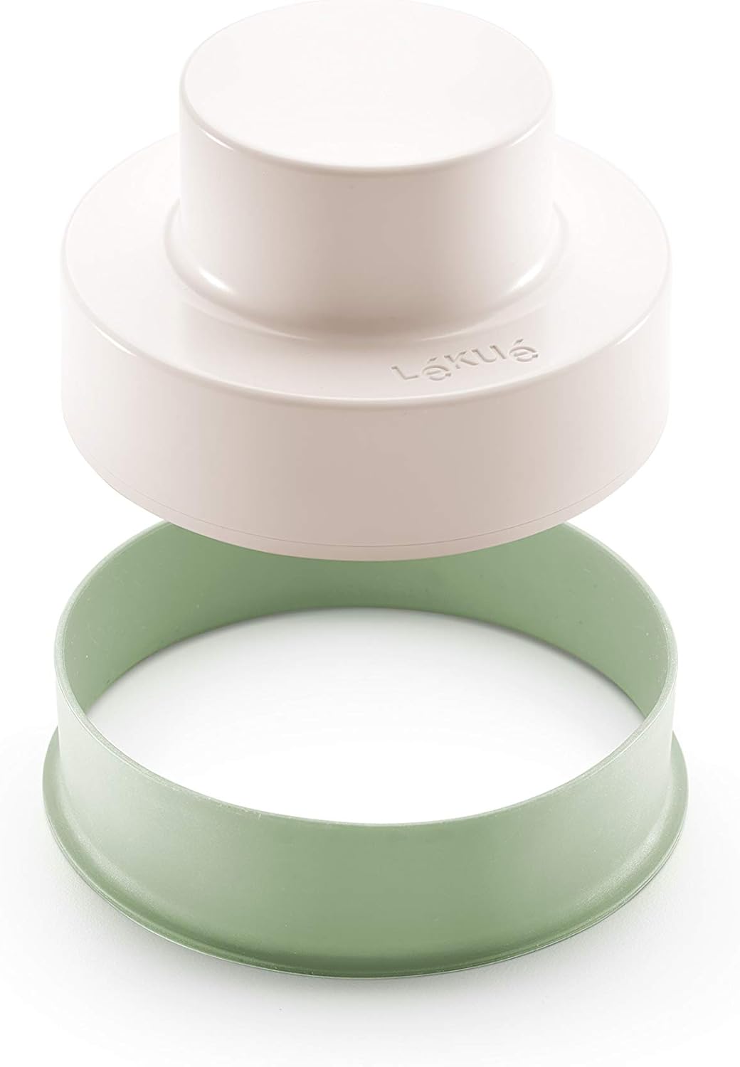 Lékué Veggie Burger Set, 1 Liter, Silikon, rot und grün