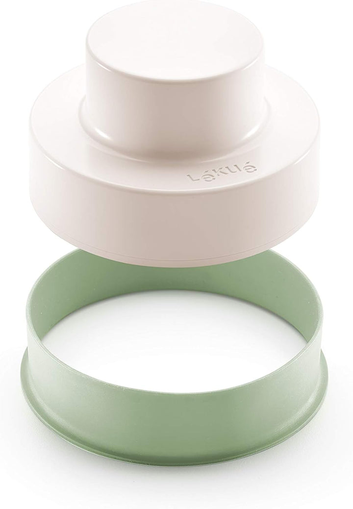 Lékué Veggie Burger Set, 1 Liter, Silikon, rot und grün