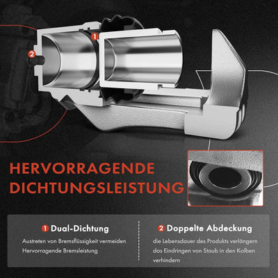 Frankberg 2x Bremssattel Bremszange Vorderachse Kompatibel mit Focus DAW DBW DFW DNW 1.4L 1.6L 1.8L