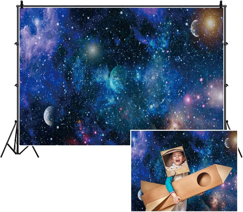 Renaiss 3x2.5m Sternenhimmel Hintergrund Nebel Universum Funkelnde Weltraum Sterne Wissenschaft Foto