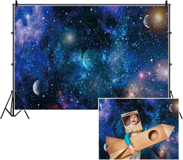 Renaiss 3x2.5m Sternenhimmel Hintergrund Nebel Universum Funkelnde Weltraum Sterne Wissenschaft Foto