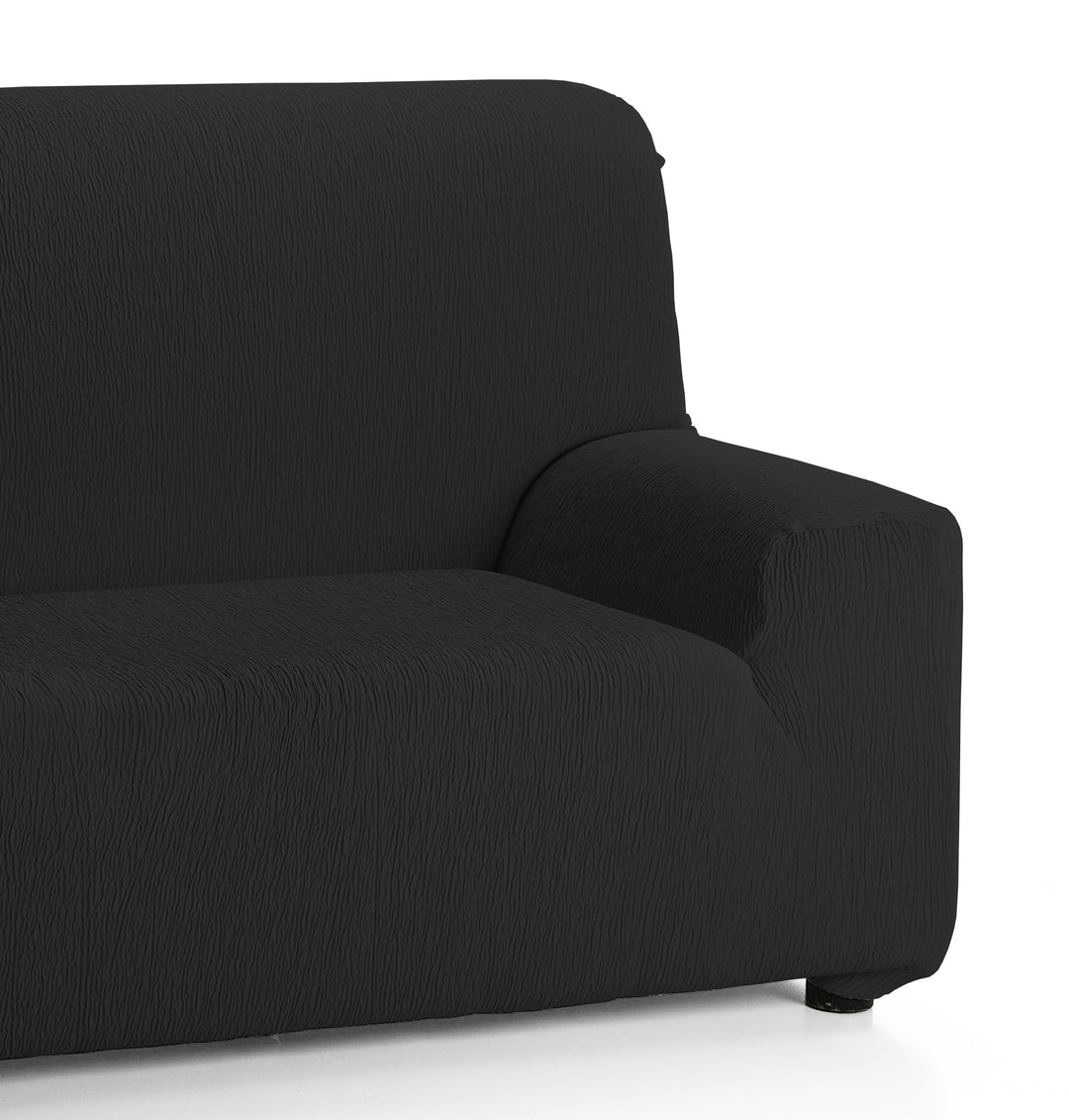 Martina Home Emilia, Elastischer Bezug für 3-Sitzer-Sofa, 170 bis 220 cm breit, Stoff, Schwarz 3 Sit