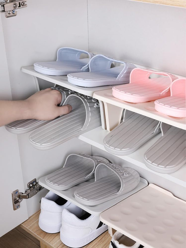 Schuhregale, 4 Stück Schuhschlitze Organizer, Rutschfeste Schuhschlitze, Doppelschicht Schuhregal Sc