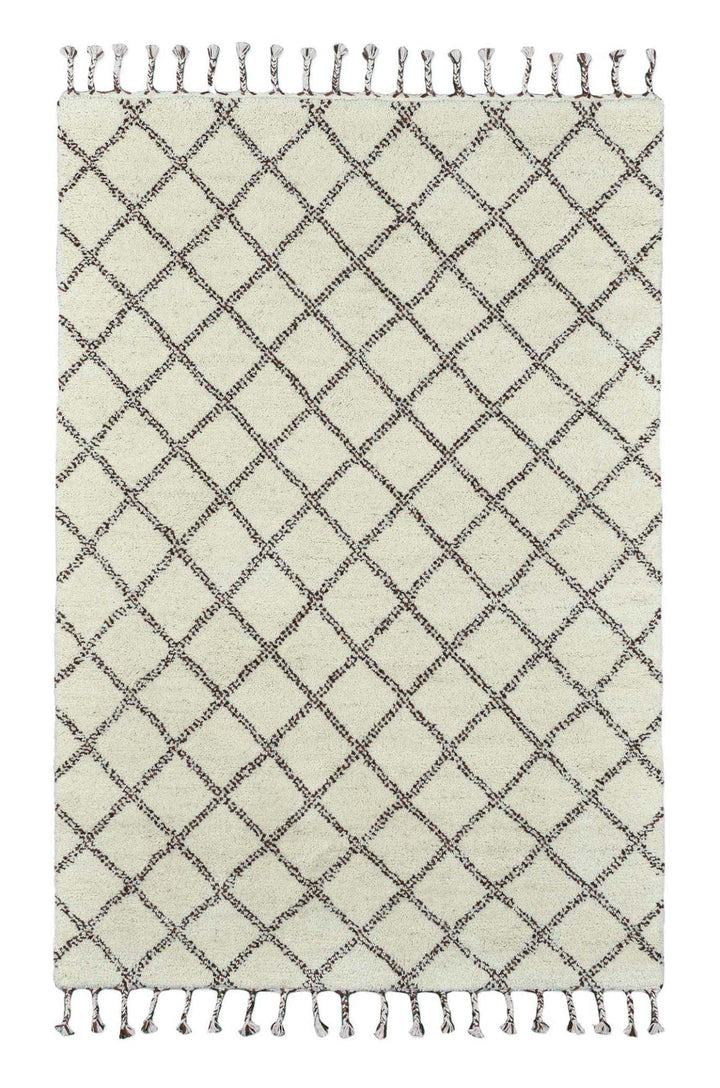 Original marokkanischer Berber Teppich aus 100% nachhaltiger Schurwolle (Wollsiegel); handgeknüpft,