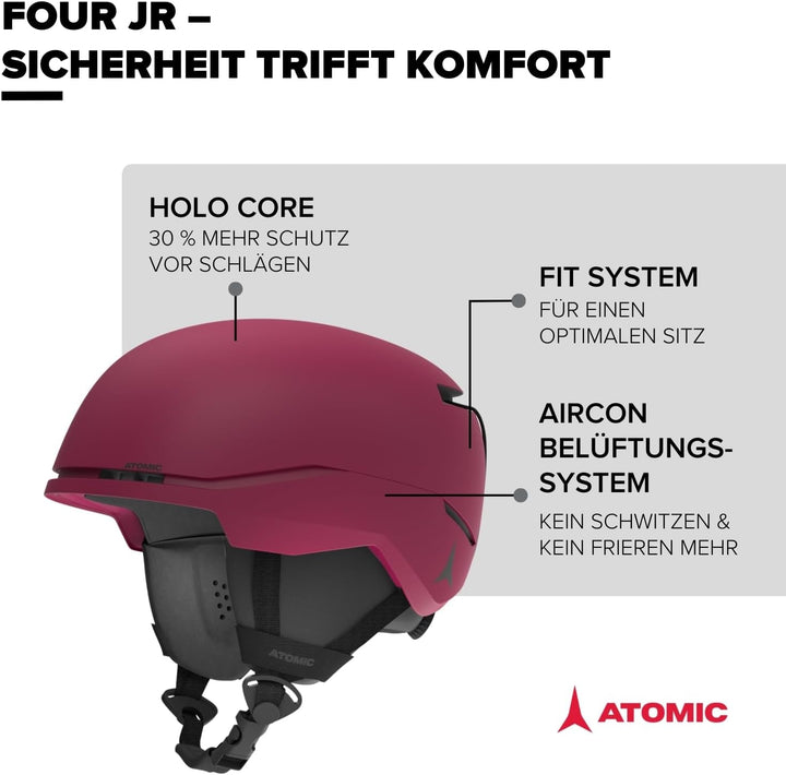 ATOMIC FOUR JR Skihelm für Kinder & Jugendliche - Max. Sicherheit bei Aufprällen - Innovatives Belüf