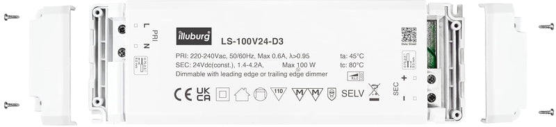 illuburg LED Trafo 24V Dimmbar Triac 33W - 100W für LED Strip Lampe LED Netzteil Treiber Transformat