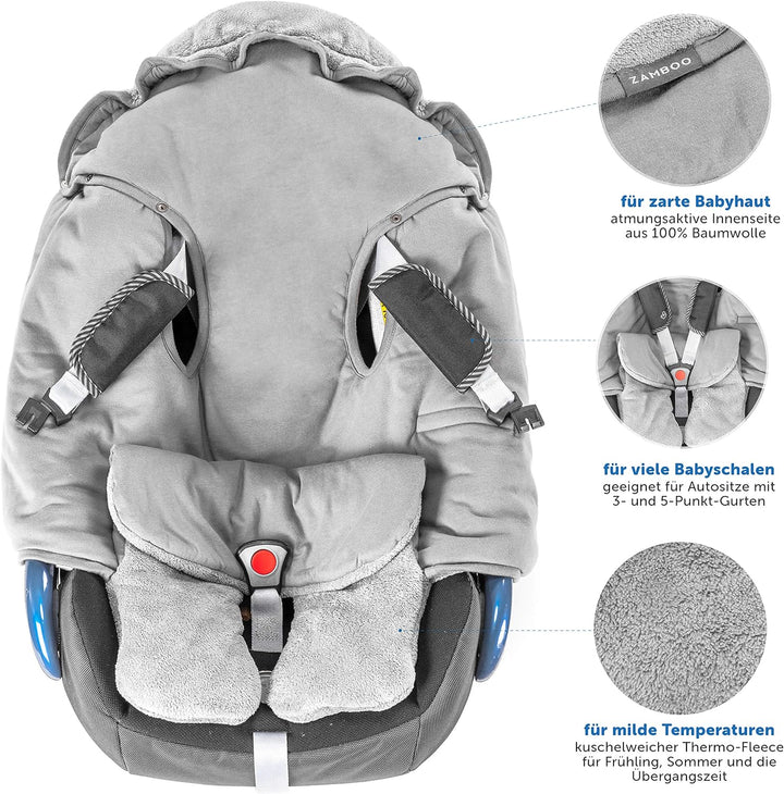 Zamboo Baby Einschlagdecke mit Füssen - Sommer - leichte Decke für Babyschalen/Autositze (passend fü