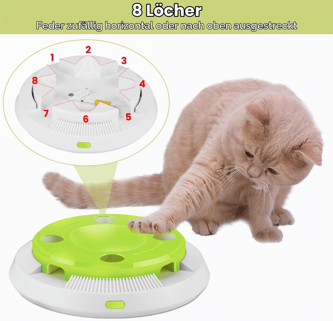 PETTOM Katzenspielzeug Elektrisch, Katzenspielzeug Selbstbeschäftigung Automatisch Batterieberieben,