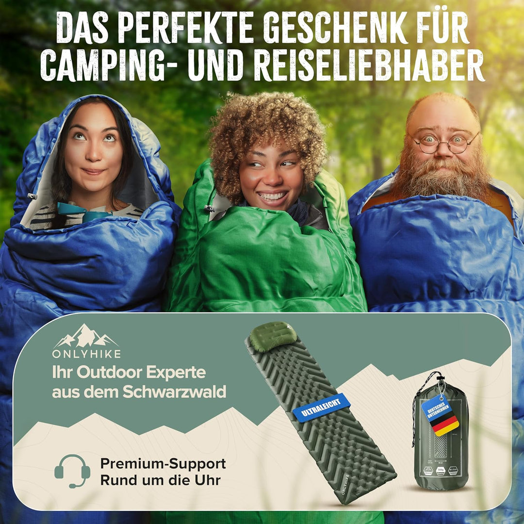 Schlafsack Outdoor I [300GSM] Warmer & 1700g Leichter Schlafsack für Frühling, Herbst und Winter [-5