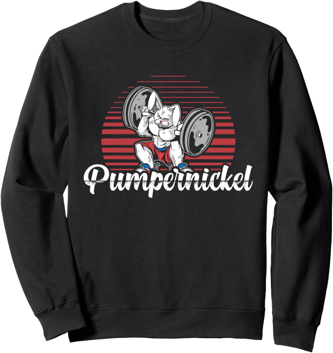 Pumpernickel Hase Kaninchen Fitness Kreuzheber Trainer Sport Sweatshirt