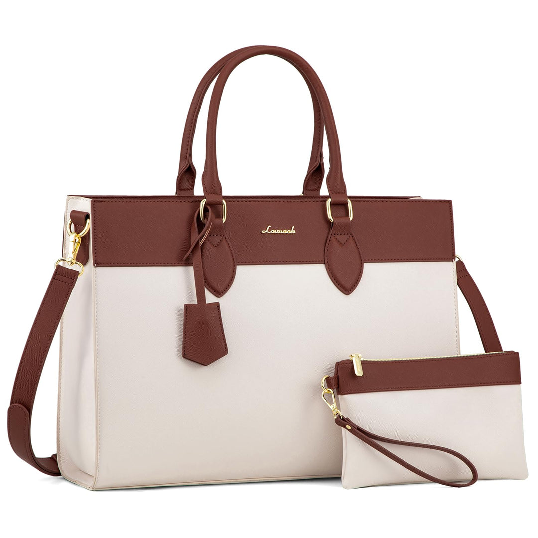 LOVEVOOK Laptoptasche Damen 15,6 Zoll, Gross Arbeitstasche Handtasche Schultertasche Wasserdicht PU