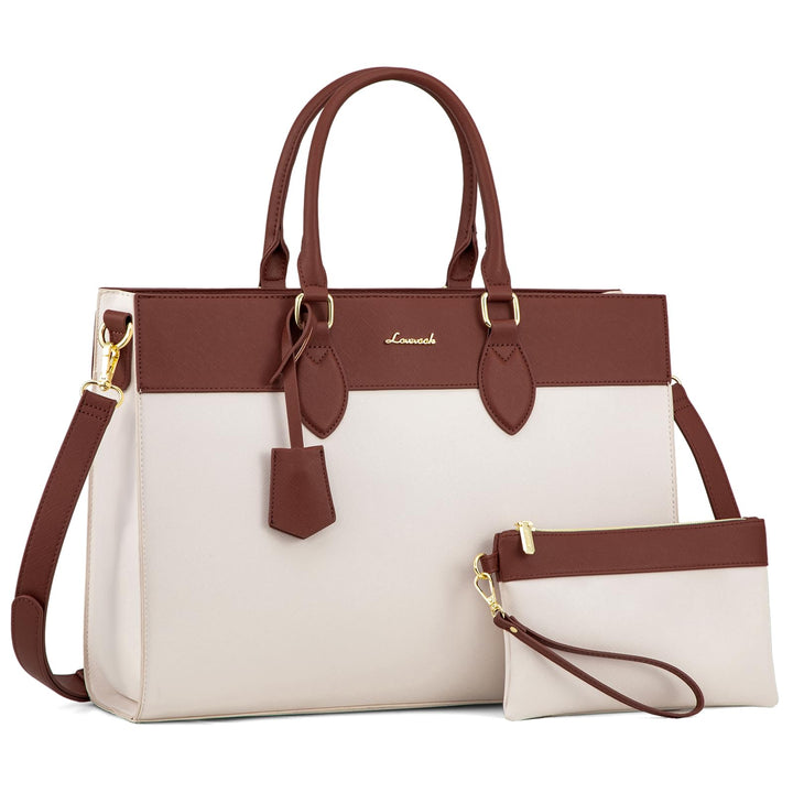 LOVEVOOK Laptoptasche Damen 15,6 Zoll, Gross Arbeitstasche Handtasche Schultertasche Wasserdicht PU