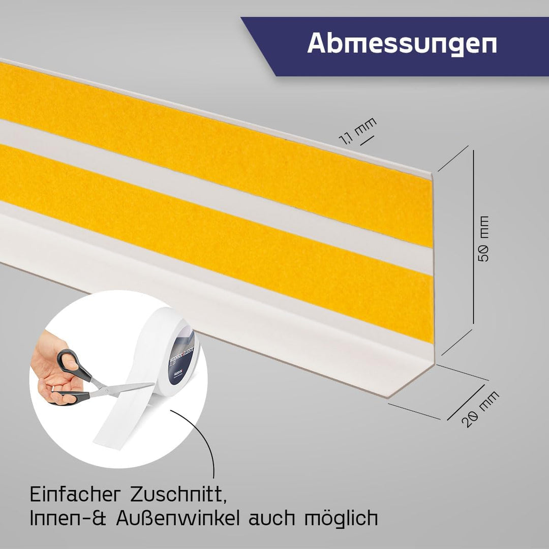 HOLZBRINK Weichsockelleiste selbstklebend BIRKE Knickleiste, 50x20mm, 25 Meter 25m Birke, 25m Birke