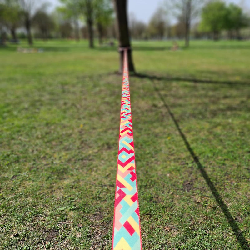 Slackline Set, Zig Zag, 15-35m Länge, Komplettset für Kinder, Anfänger, Fortgeschrittene und Profis,