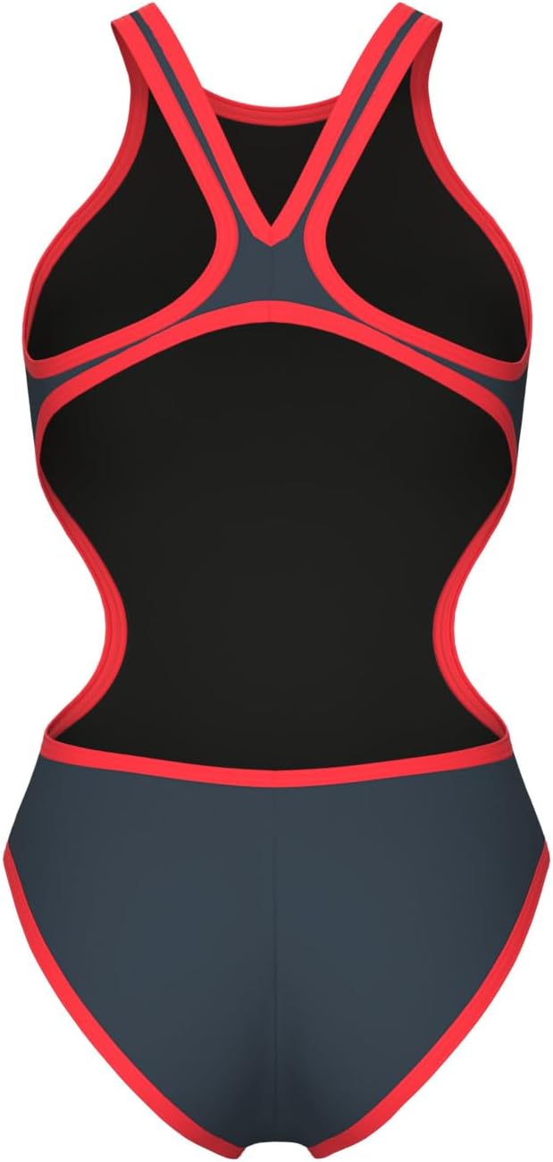 ARENA Damen W One Biglogo One Piece Badeanzüge (1er Pack) 32 Asphalt-fluo Red, 32 Asphalt-fluo Red
