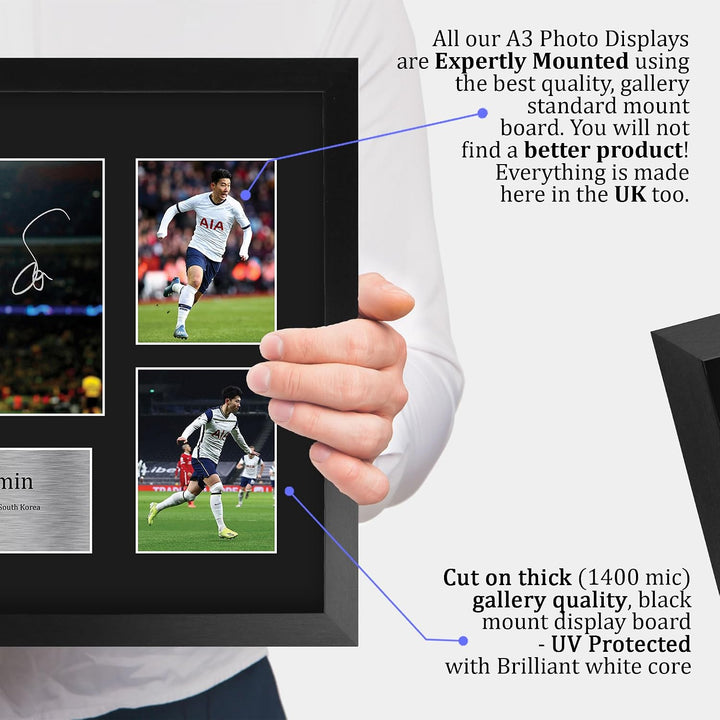 HWC Trading FR A3 Son Heung-min Tottenham Hotspurs Spurs Geschenke Gedruckt, Signiert Autogramm Bild