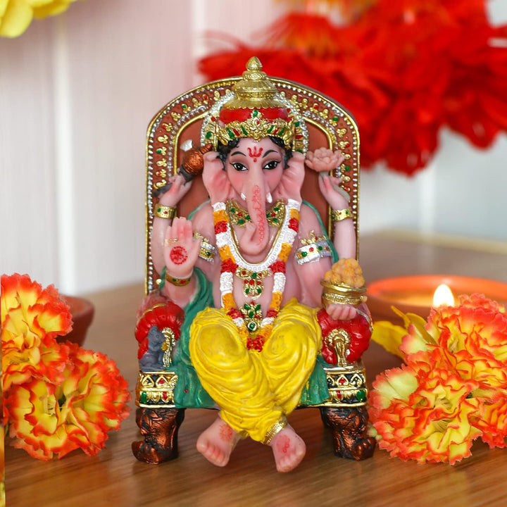 alikiki Ganesha-Statue, Hindu-Gott, indisches Idol, sitzender Lord Ganesha-Statue, Indien, Murti-Art