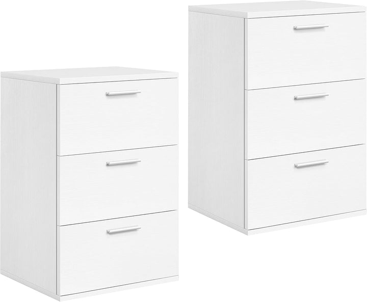 Yaheetech 2 x Nachtschrank Nachttisch Boxspringbett Nachtkommode mit 3 Schubladen 60cm hoch Beistell