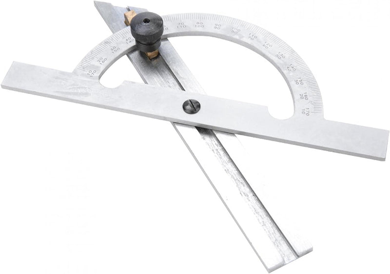 Winkelmesser 0-180 Grad Verstellbarer Rundkopf Winkelmesser aus Kohlenstoffstahl 100x150mm Ingenieur