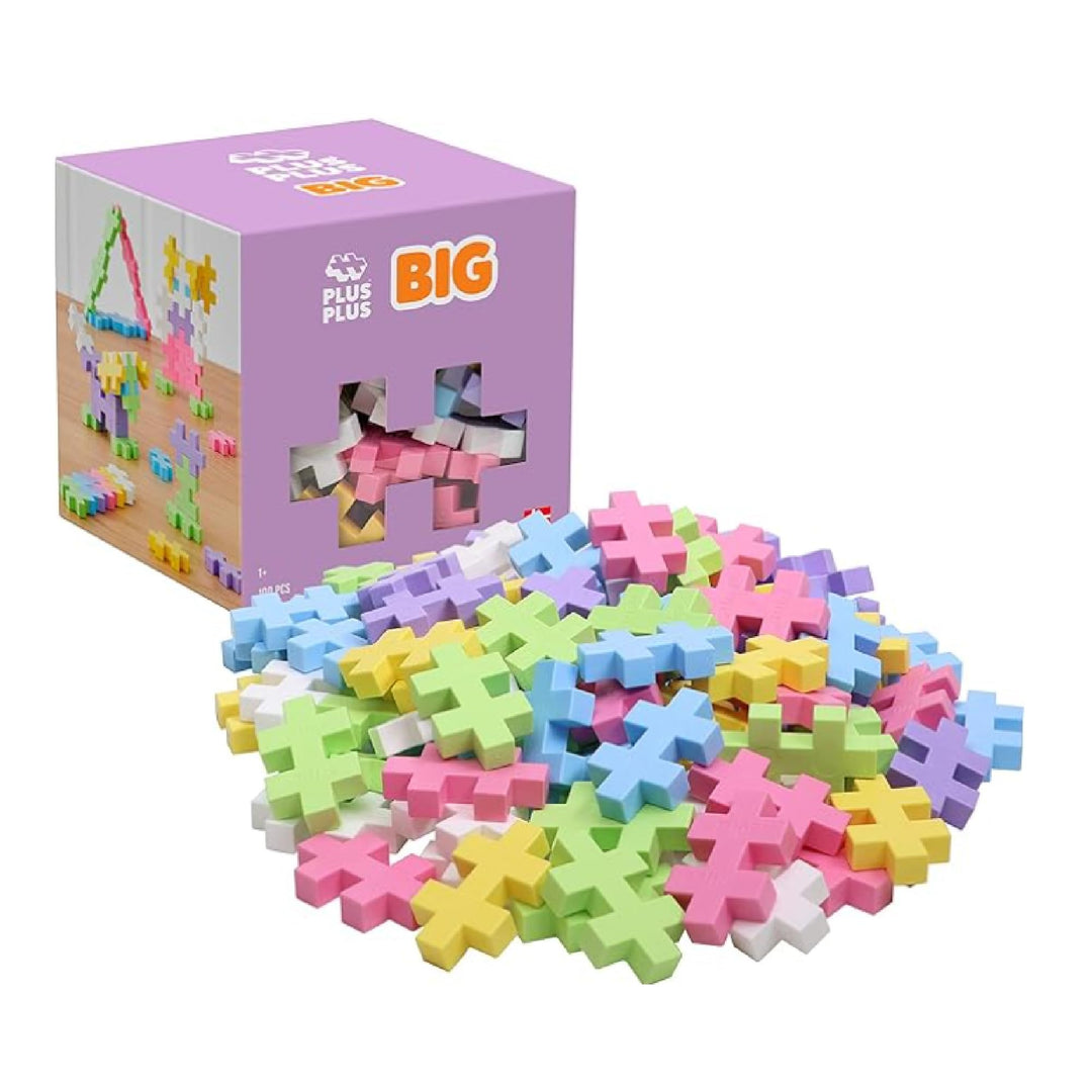 Plus-Plus 9603412 Kreativ-Bausteine, Big Pastell Set, Geniales Konstruktionsspielzeug, 100 Teile