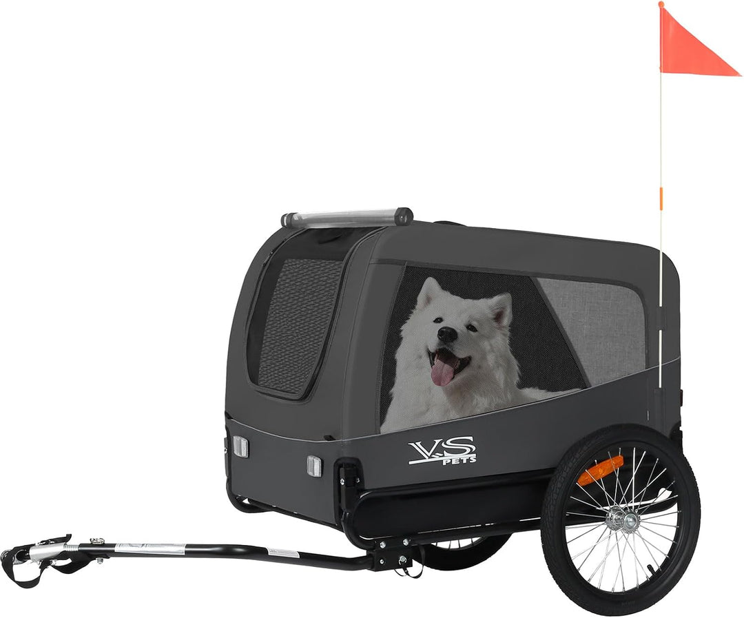 Tiggo VS Pets L Hundeanhänger gross Fahrradanhänger für mittelgrosse und grosse Hunde bis 35 kg, Kla