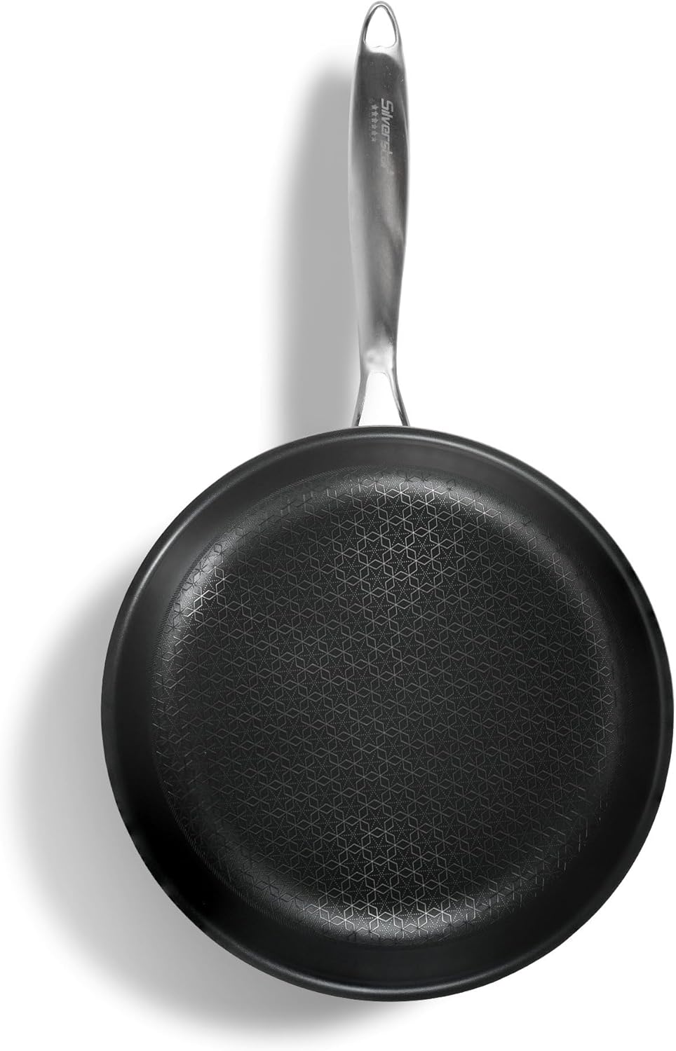 Silverstar Edelstahl Pfannen Set 20/24/28 cm mit Deckel 24/28 cm Pfannenwender, Kratzfeste Wabenpfan