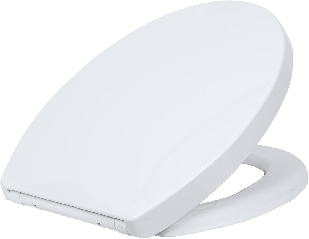 Harbour Housewares Toilettensitz mit Soft-Close für ovale Toiletten – Weiss – Antibakterielle ovale
