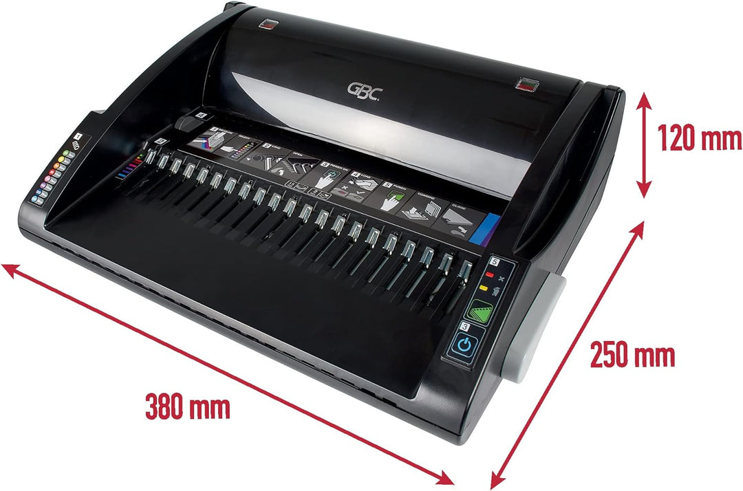 GBC 4401844 CombBind C110 Bindegerät, manuell, mit Dokumenten-Farbskala , stanzt 12, bindet 195 Blat