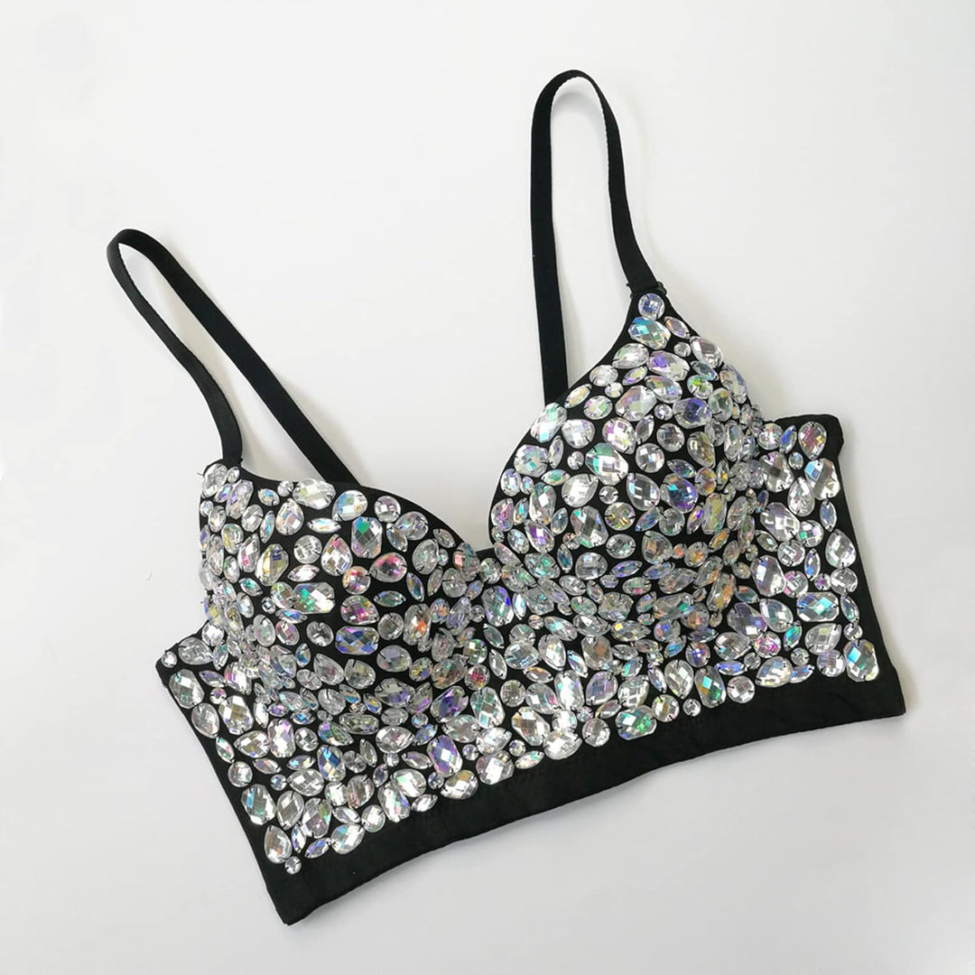 Damen Korsett Bustier BH Dessous Tank Top Trägertop Crop Top Corsage Schlanke Weste # 11 Schwarz M,