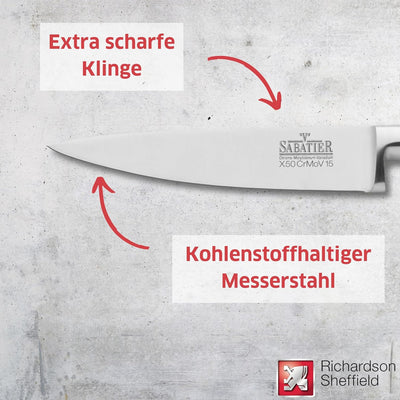 Richardson Sheffield V SABATIER Kochmesser 6'' | extra scharf & schnitthaltig | 15 cm Klinge | Kling